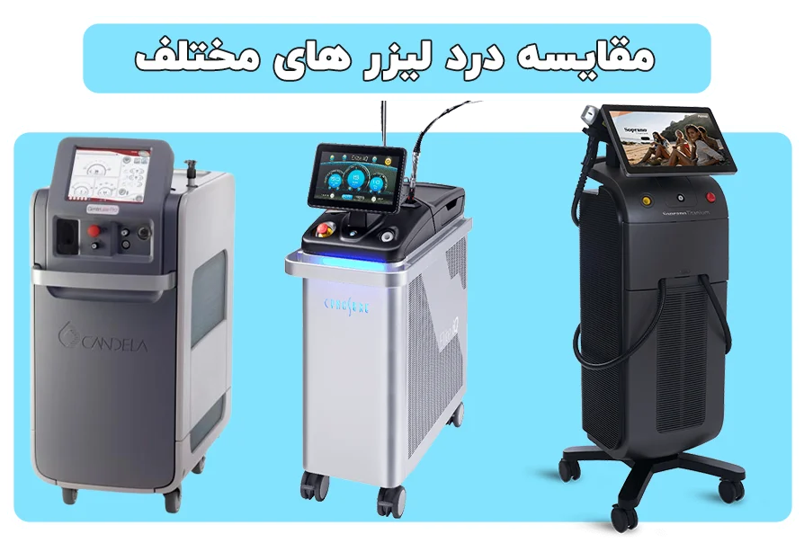 مقایسه درد لیزر موهای زائد مختلف